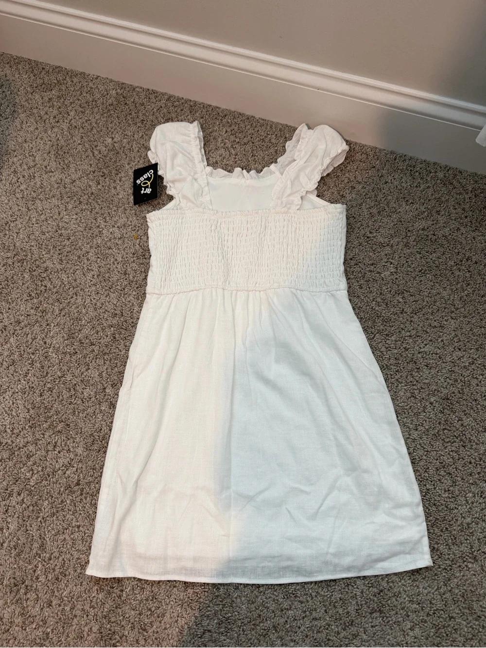 art class White Ruffle Strap Sundress